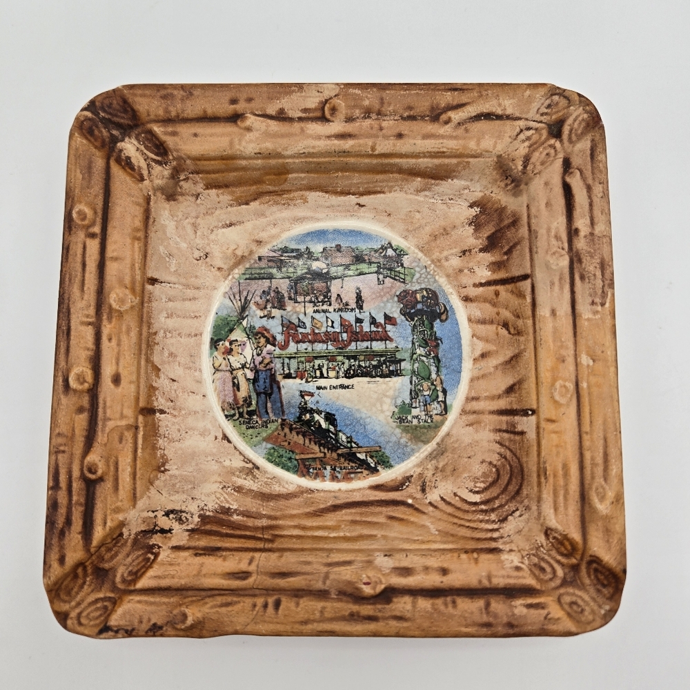 Vintage 1960s Fantasy Island Grand Island NY Souvenir Ashtray Dish Theme Park